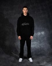 Ere Studios Midnight Trackie Trainingsanzug Schwarz mit schwarzem Kapuzenpullover und Jogginghose